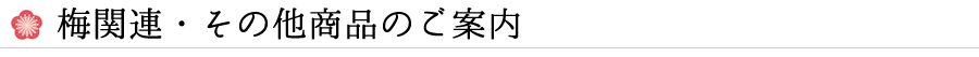 梅関連商品のご案内